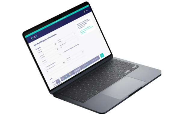 Laptop mit der Comparit Formular Seite