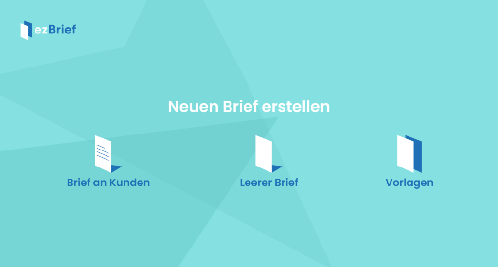 Der neue Brief kann entweder an Kunden leer oder an Kunden ausgerichtet oder aus einer Vorlage sein.